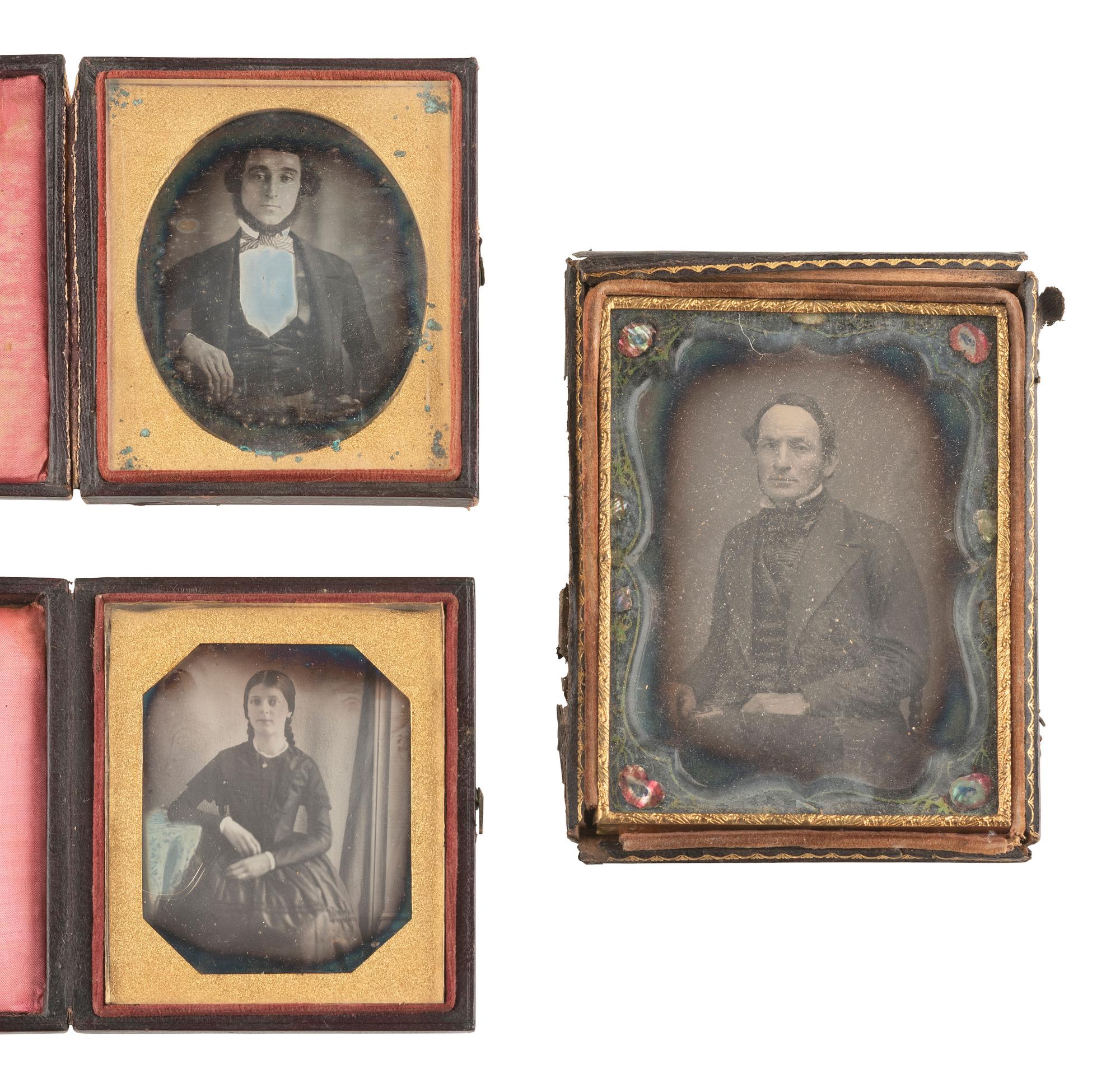 [EARLY PHOTOGRAPHY]. A group of 22 cased images, incl. daguerreotypes of men, women, and children in varying poses.