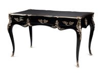 A Louis XV Style Silvered Bronze Mounted Bureau Plat