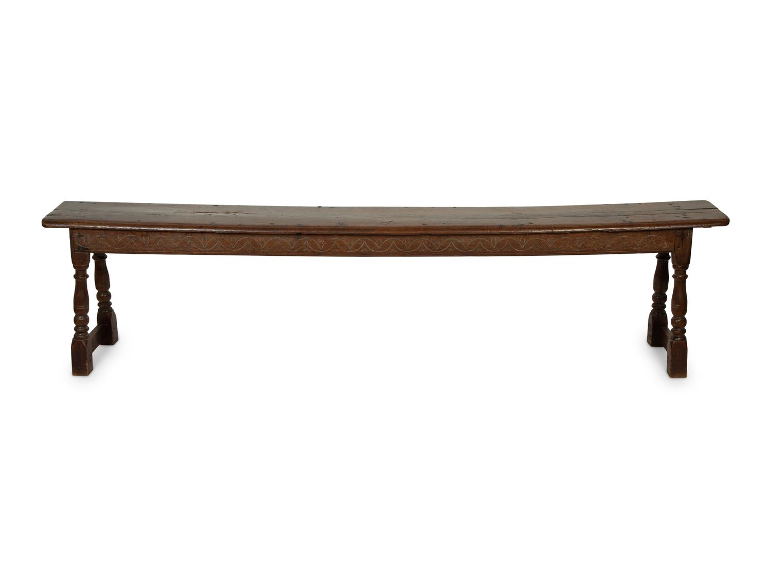 An English Oak Hall Bench