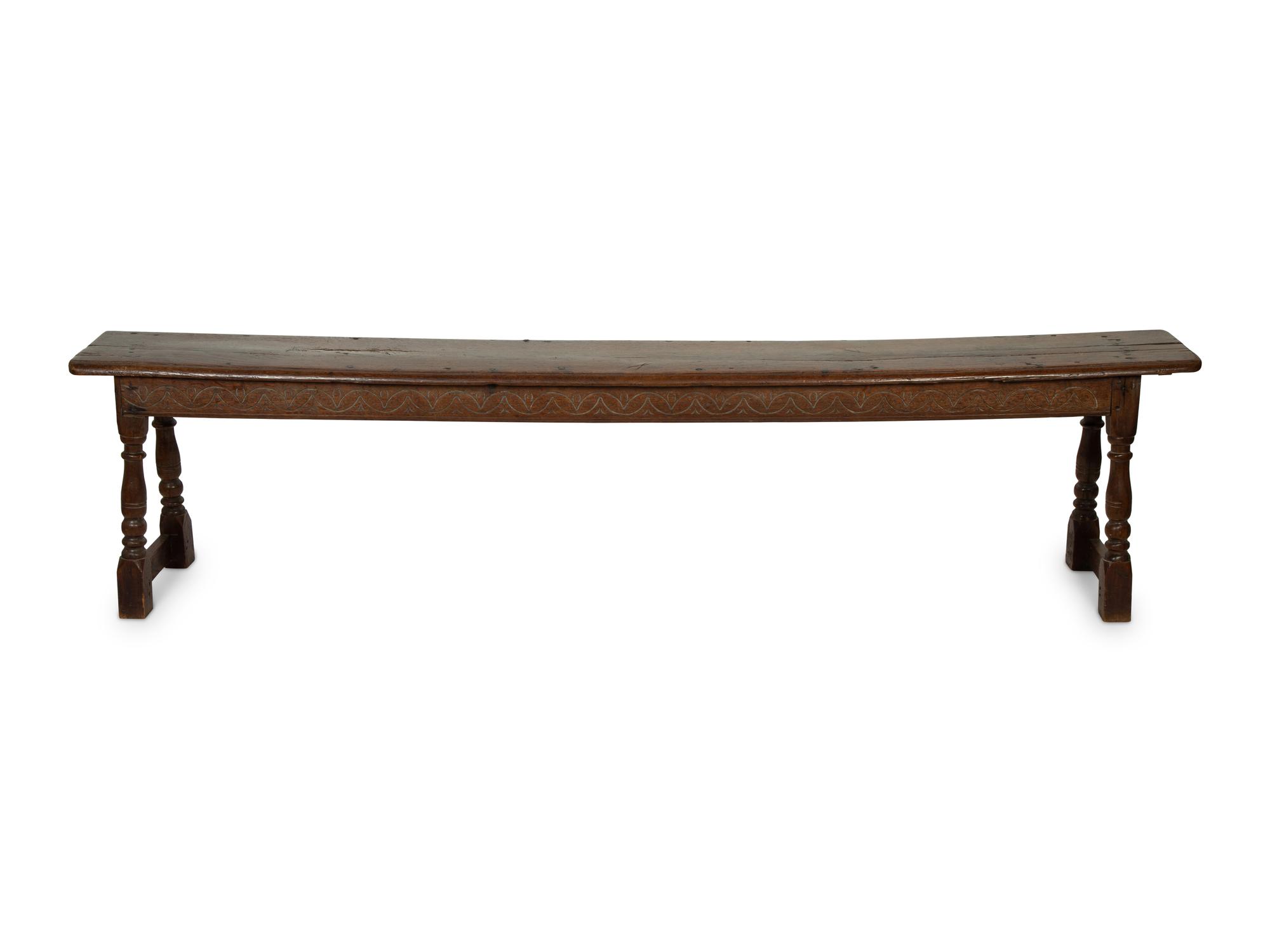 An English Oak Hall Bench