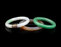 Three Chinese Hardstone Bangles