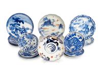 A Collection of Fifteen Asian Blue and White Porcelain Plates — 20TH CENTURY