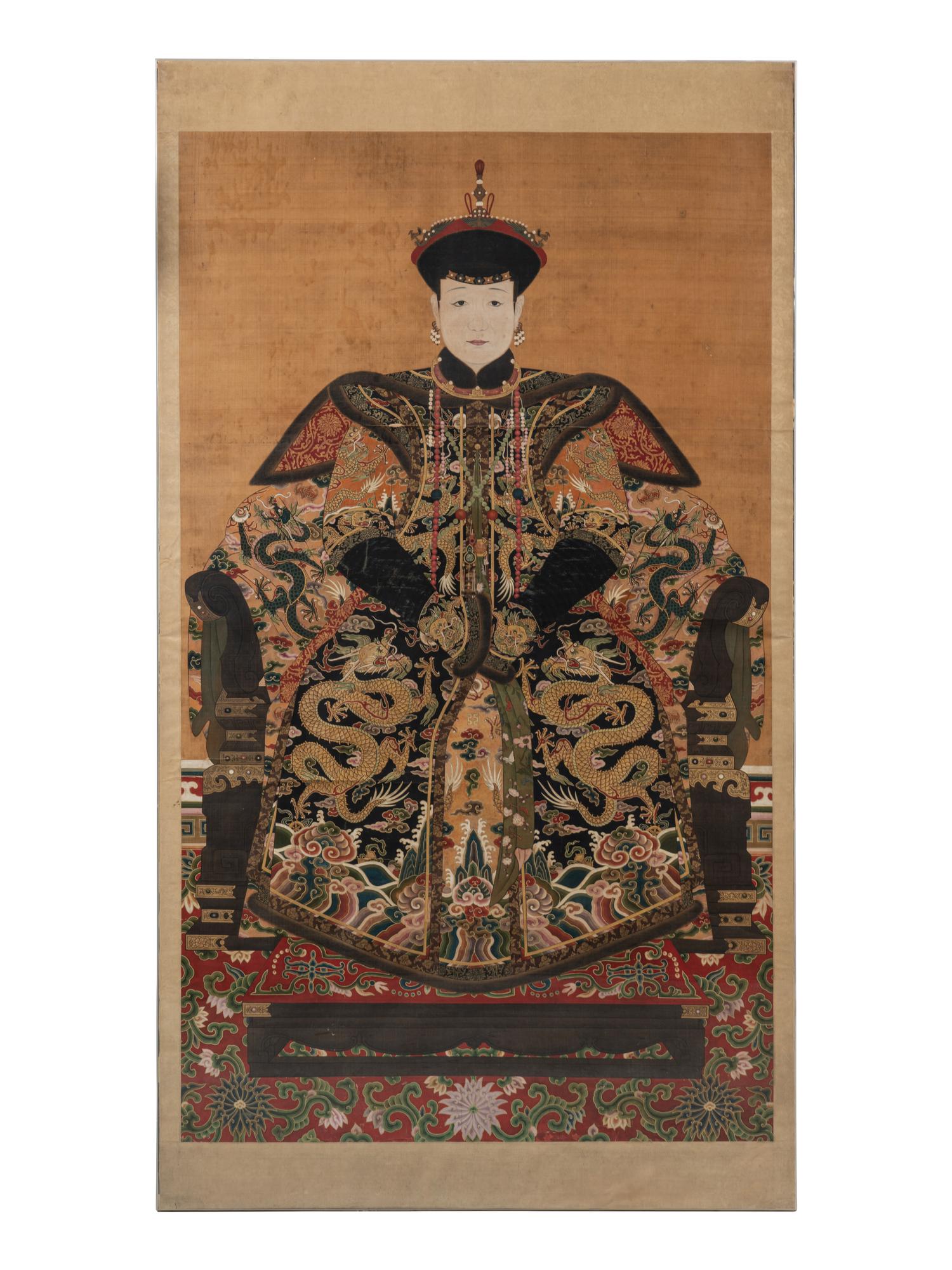 A Pair of Portraits of a Manchu Royal Prince and Princess