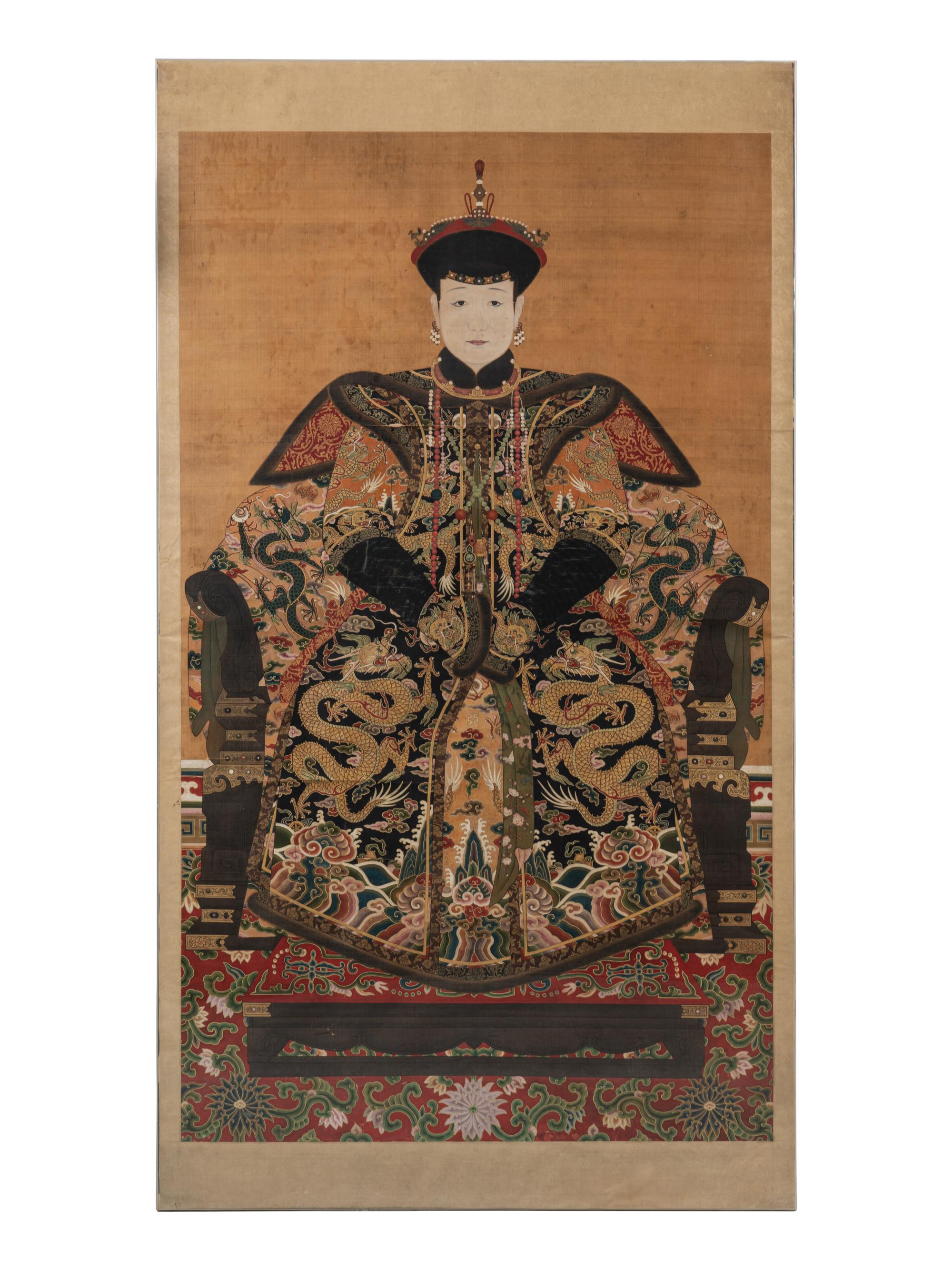 A Pair of Portraits of a Manchu Royal Prince and Princess