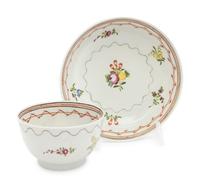 A Set of Four English Porcelain Tea Bowls and Saucers