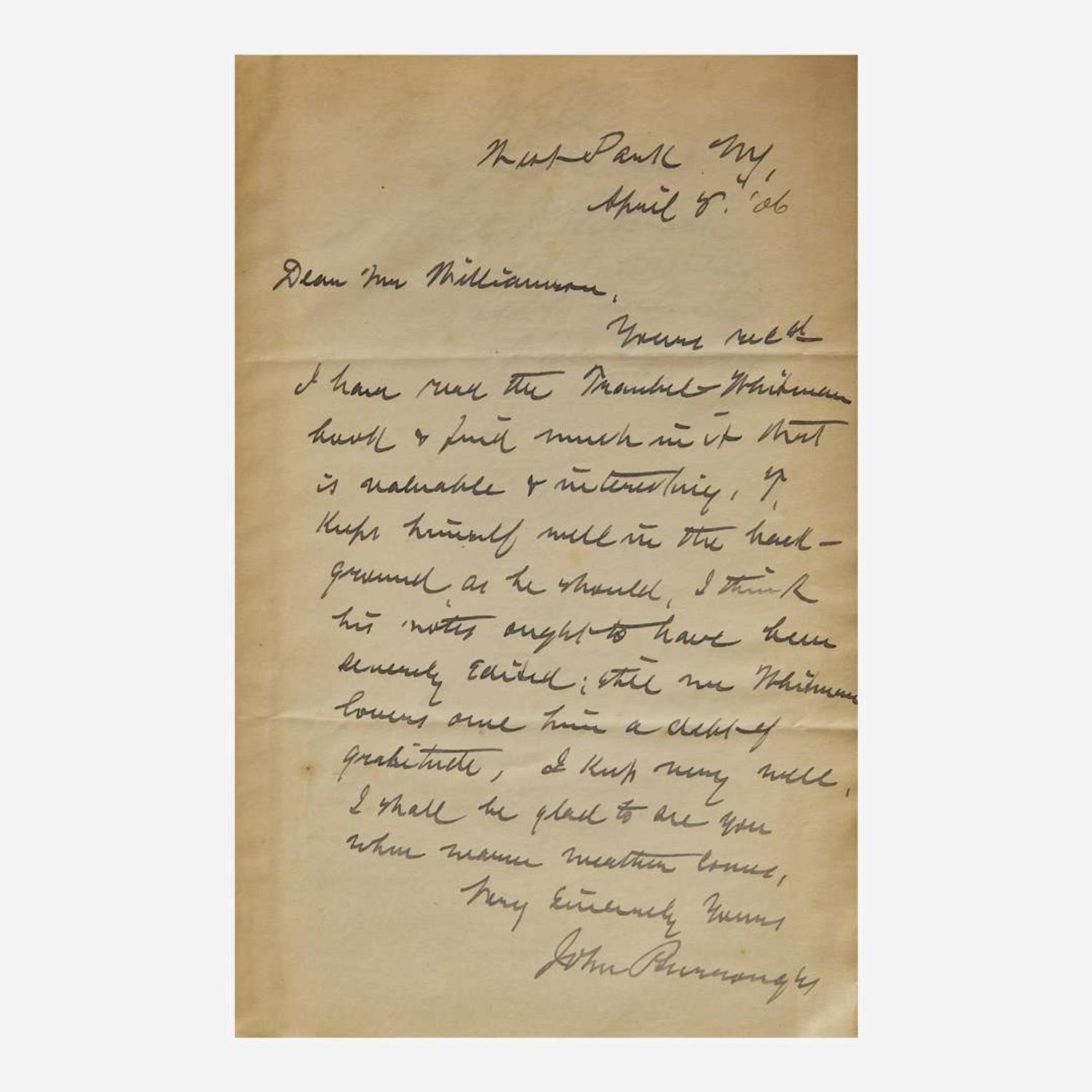 [Literature] (Whitman, Walt) Traubel, Horace With Walt Whitman In Camden…