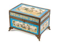 A Sèvres Style Gilt Bronze Mounted Porcelain Table Casket