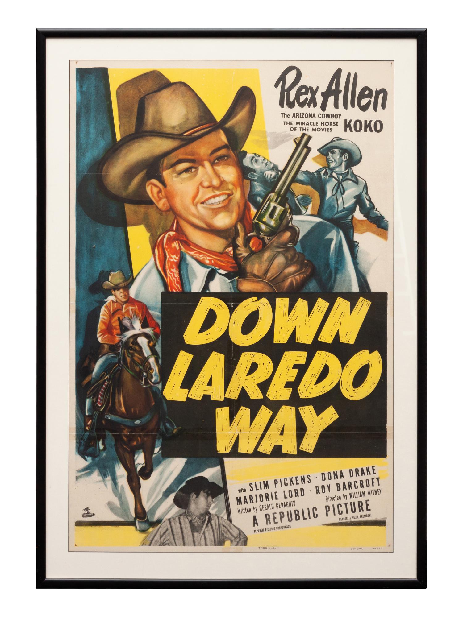 Vintage Movie Poster, Down Laredo Way
