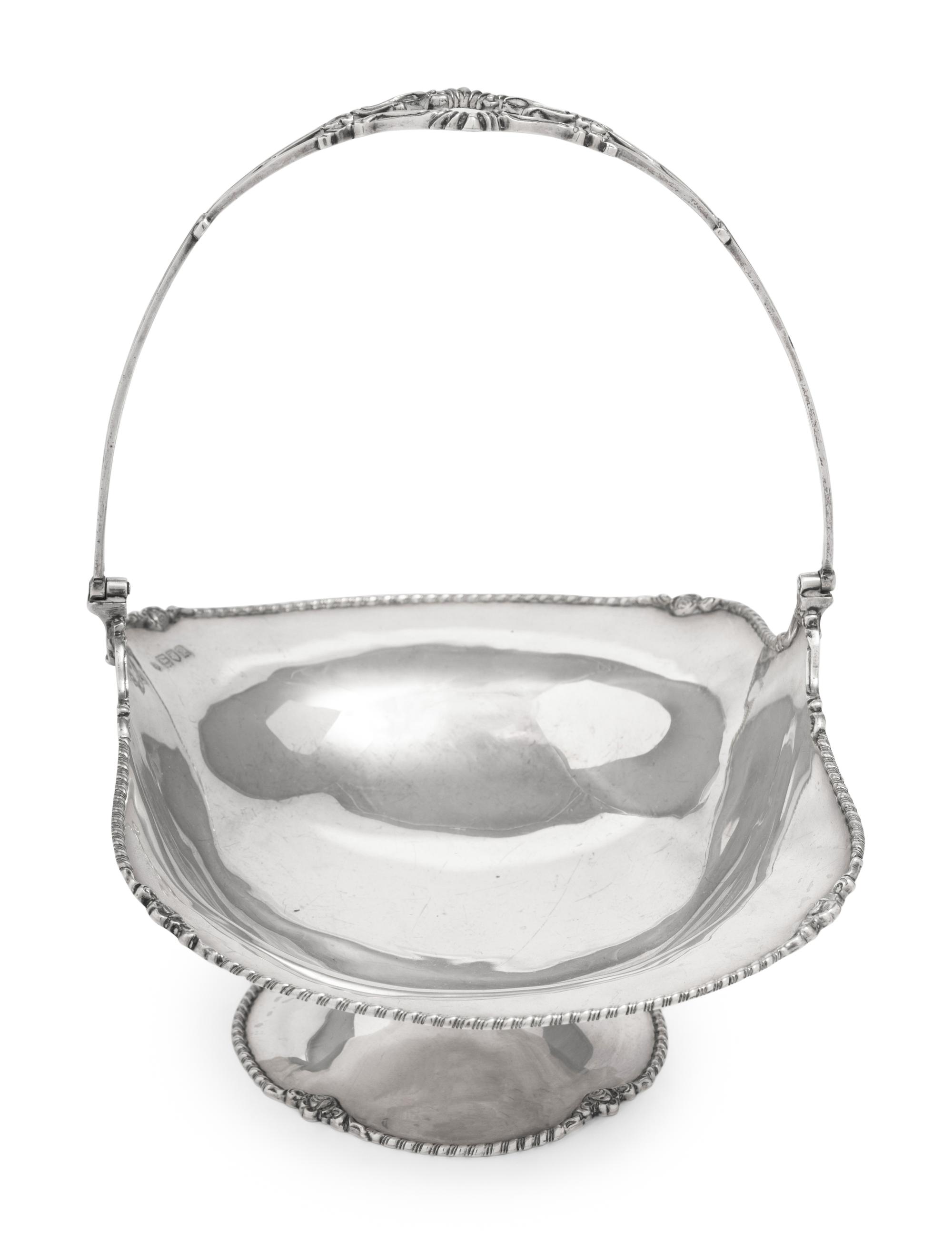 An English Silver Centerpiece Basket