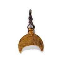 A Hellenistic Gold and Glass Crescent-Shaped Pendant