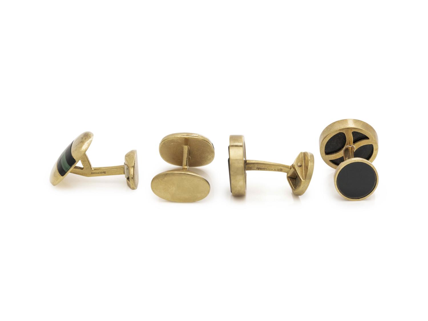 TIFFANY & CO., COLLECTION OF YELLOW GOLD CUFFLINKS