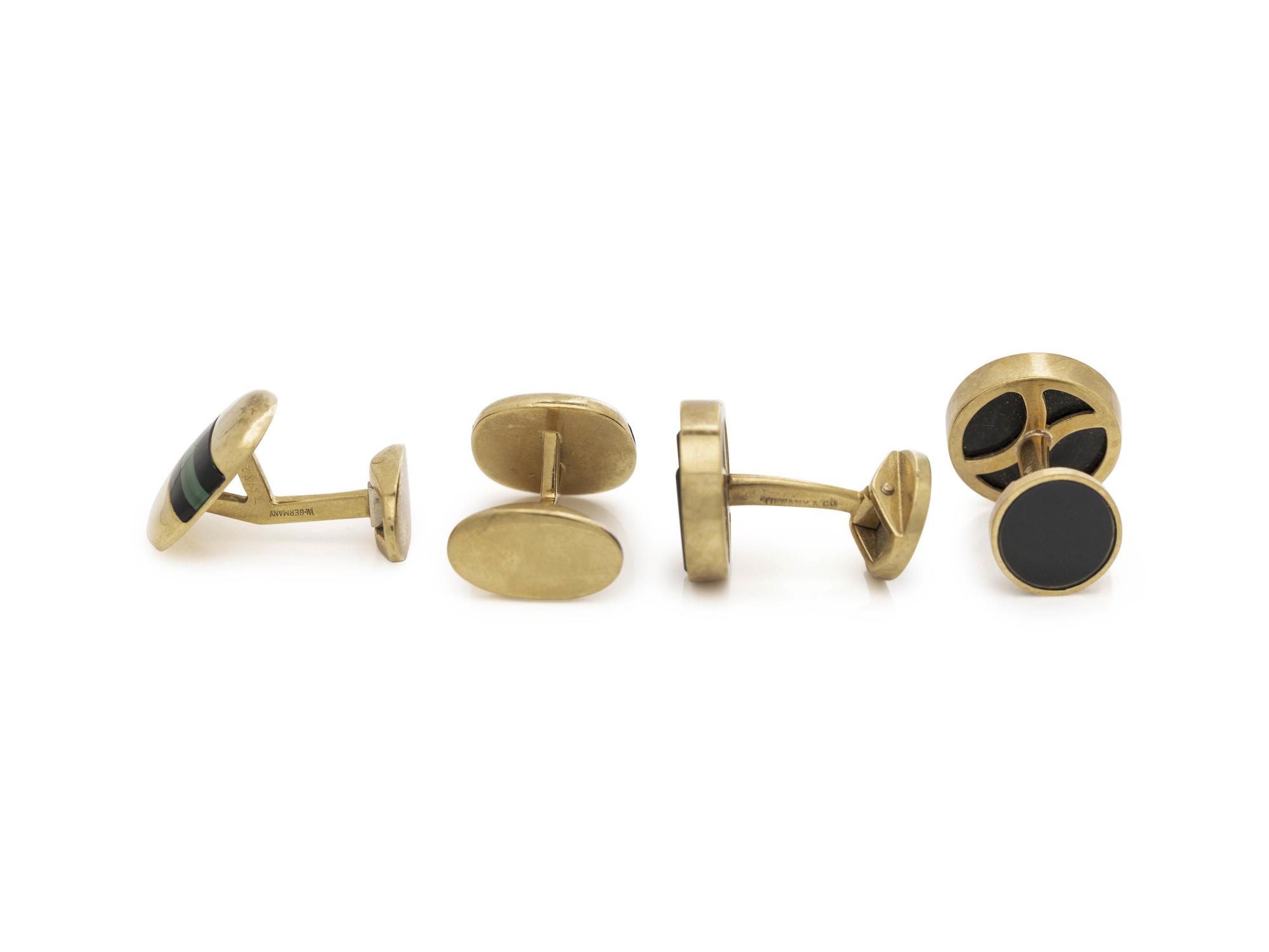 TIFFANY & CO., COLLECTION OF YELLOW GOLD CUFFLINKS
