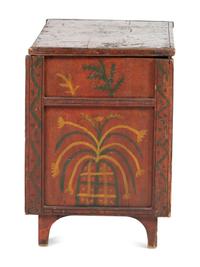 An African American Painted Cherrywood Blanket Chest