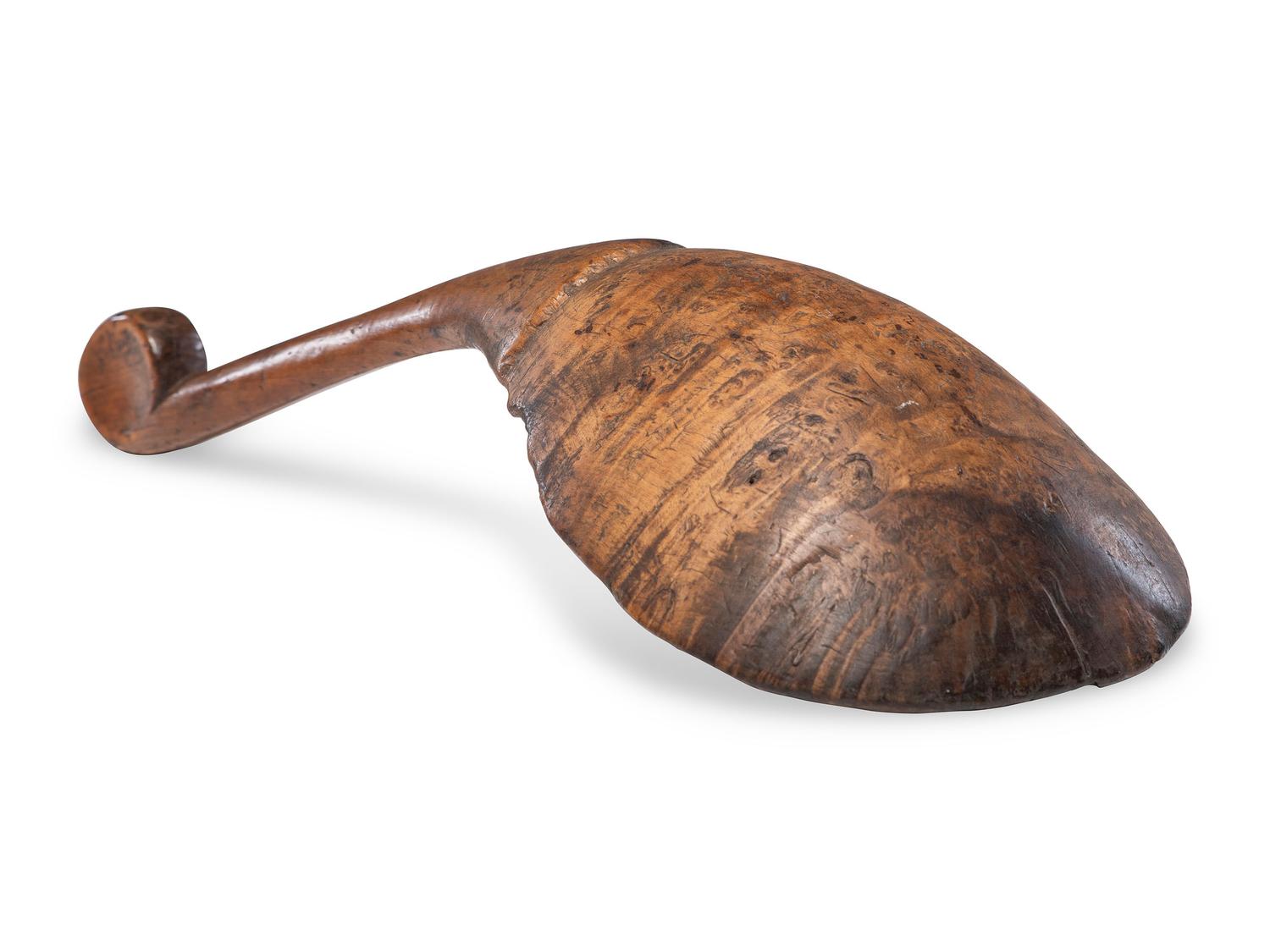 A Carved Burlwood Scoop