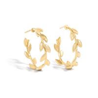 PALOMA PICASSO FOR TIFFANY & CO., YELLOW GOLD 'OLIVE LEAF' HOOP EARRINGS