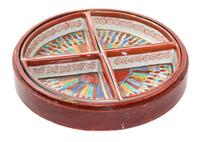 A Red Lacquered Circular Box and Cover Diameter 9 inches.