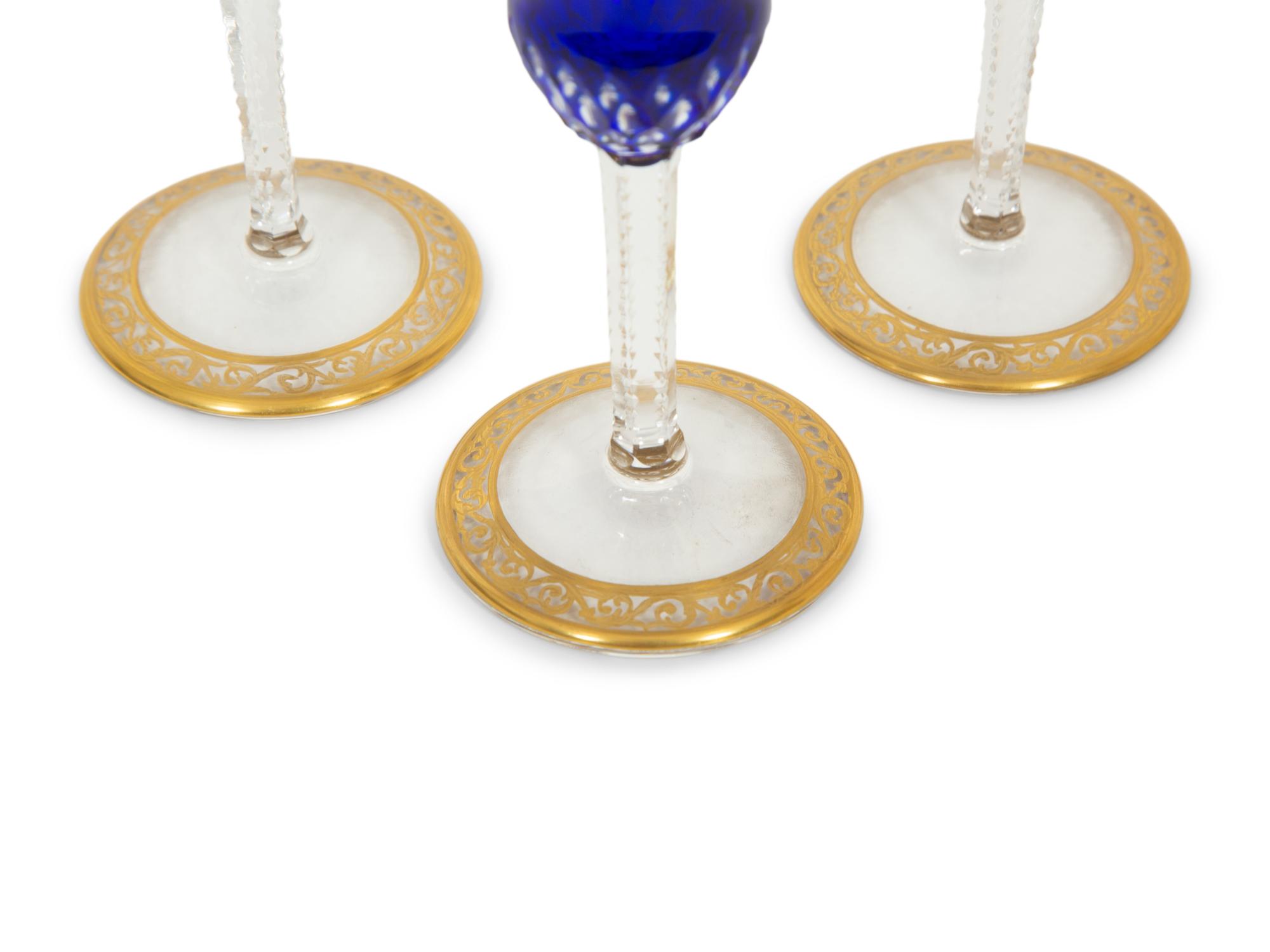 A Set of Twelve Saint-Louis Cut Glass Champagne Flutes