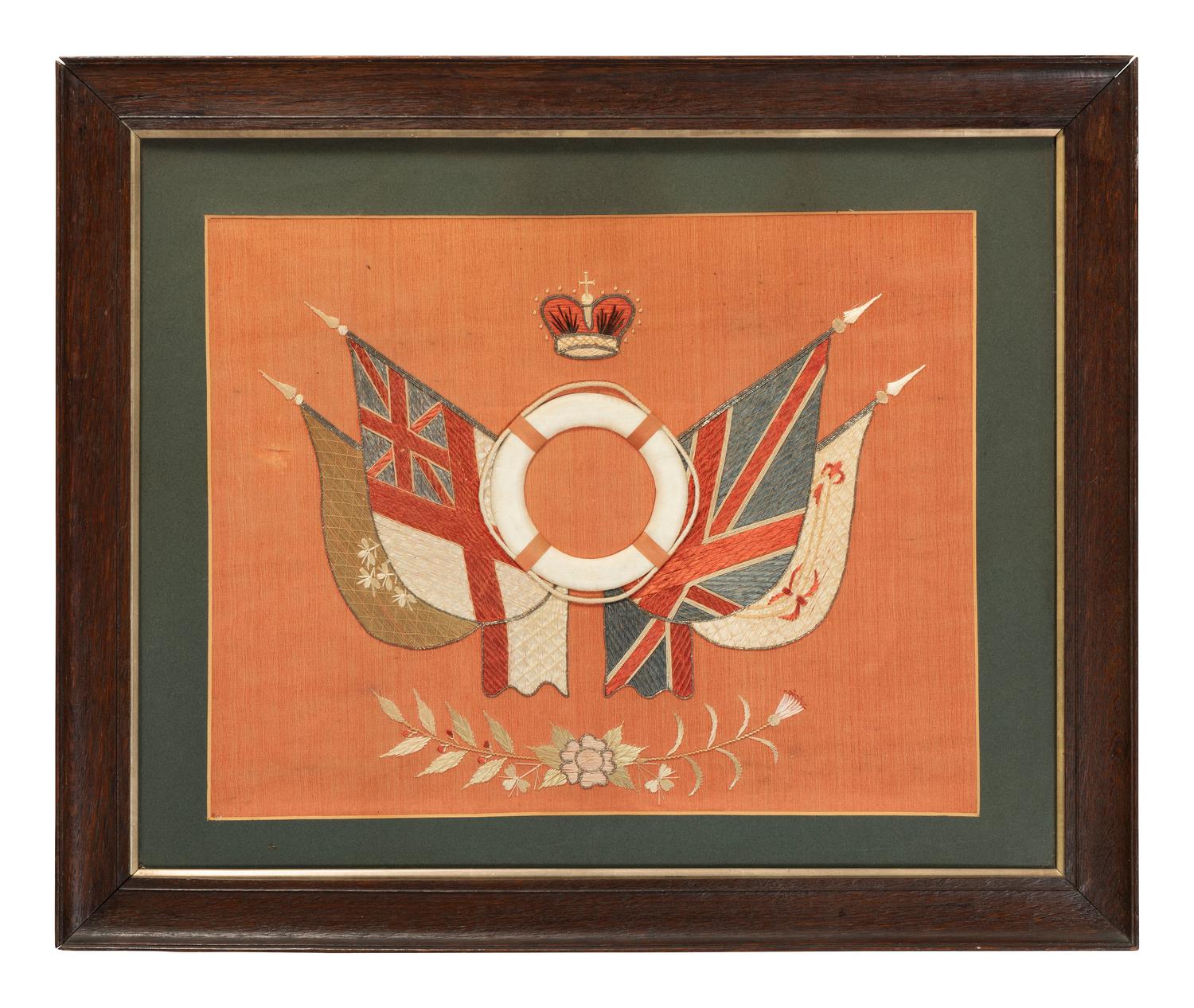 A Chinese Export British Naval Embroidery