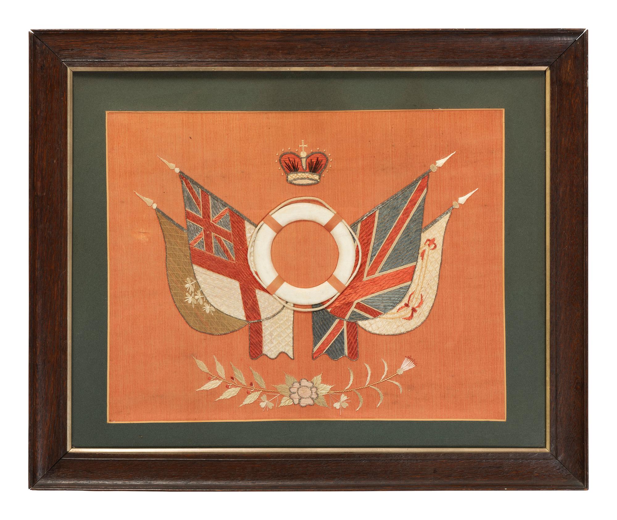 A Chinese Export British Naval Embroidery