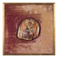 A Byzantine Style Painted Shell Icon Fragment