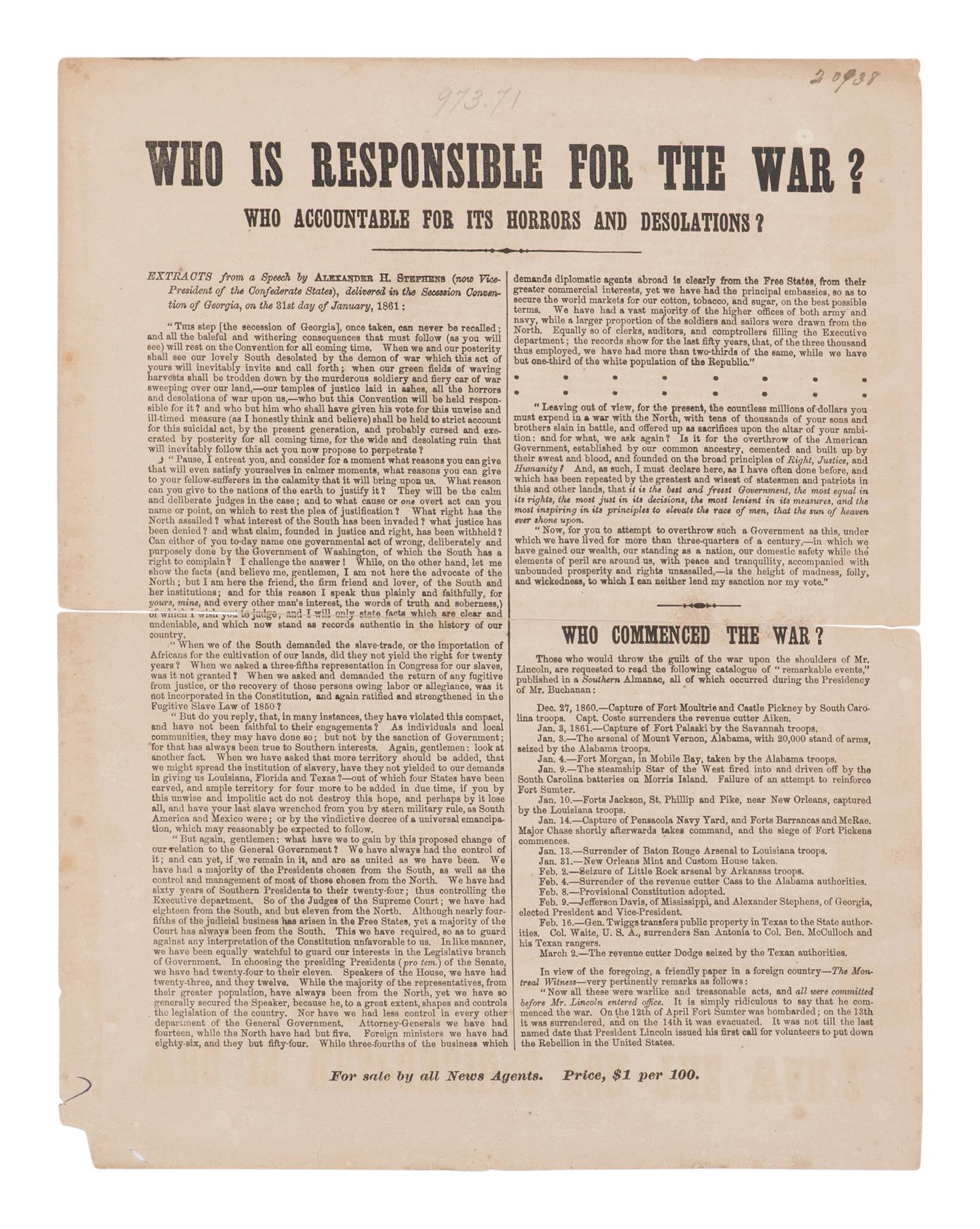 [ANTI-LINCOLN CAMPAIGN]. A group of 4 broadsides, comprising: