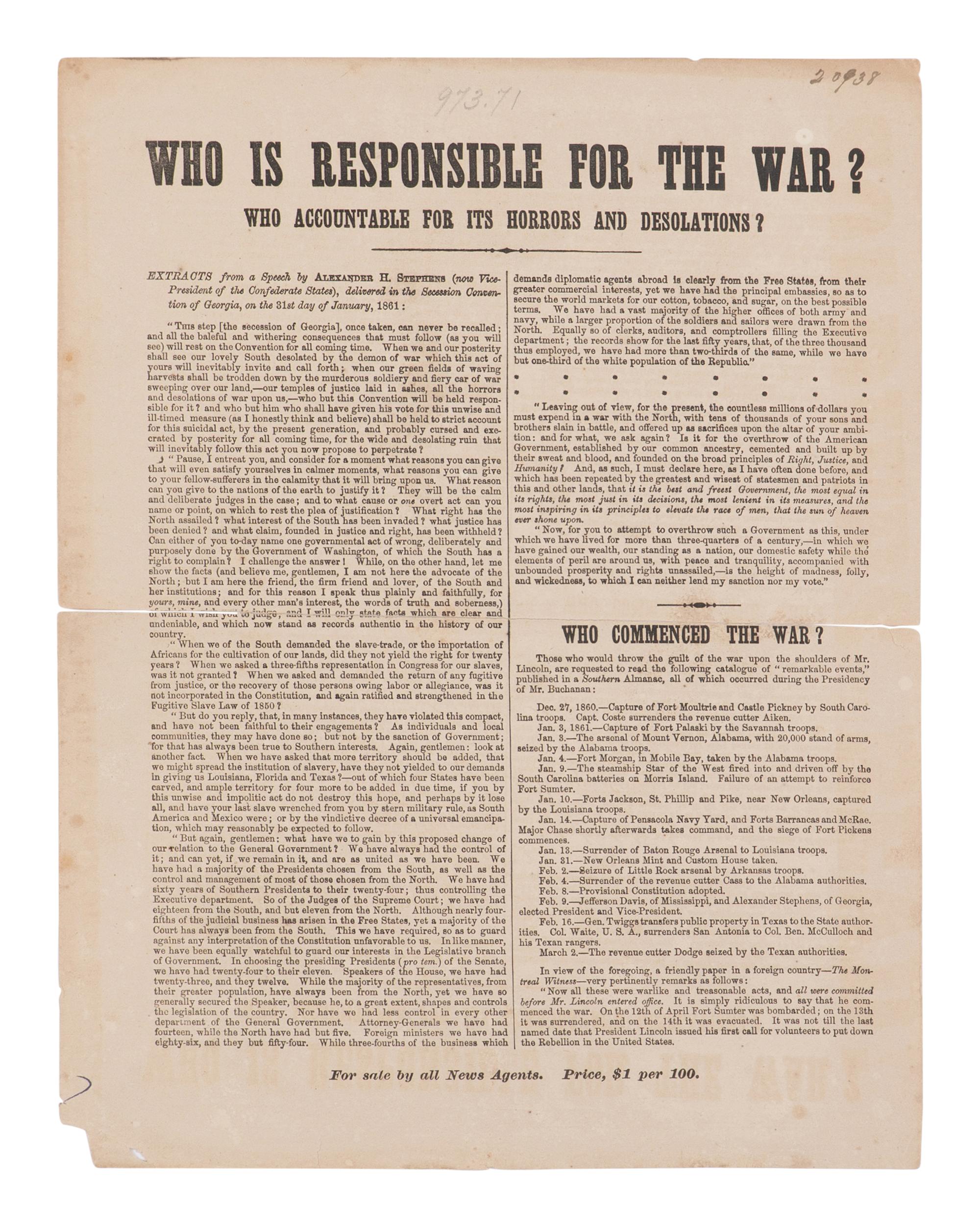 [ANTI-LINCOLN CAMPAIGN]. A group of 4 broadsides, comprising: