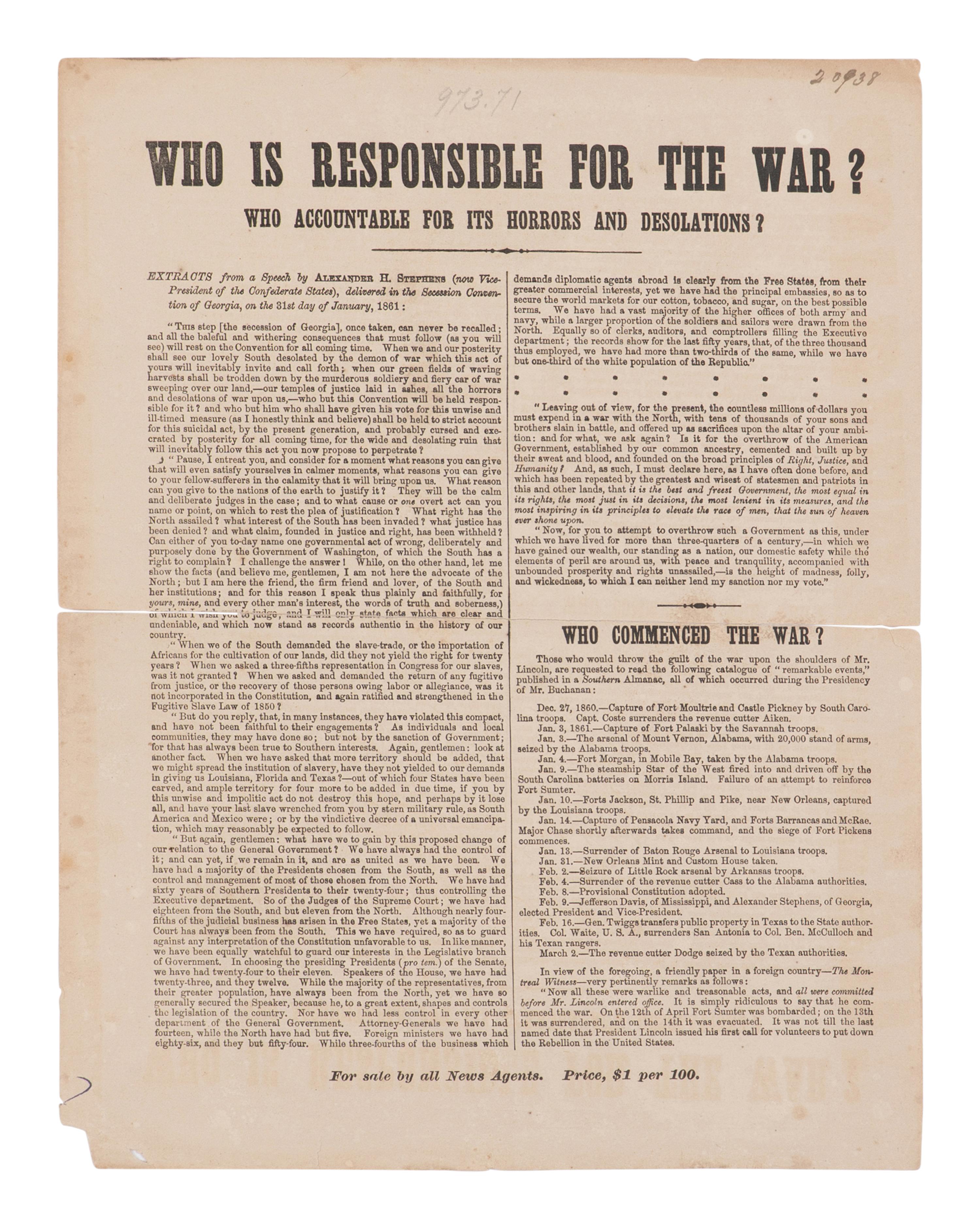 [ANTI-LINCOLN CAMPAIGN]. A group of 4 broadsides, comprising: