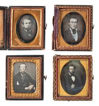 [EARLY PHOTOGRAPHY]. 28 ninth plate daguerreotypes of men of various ages.