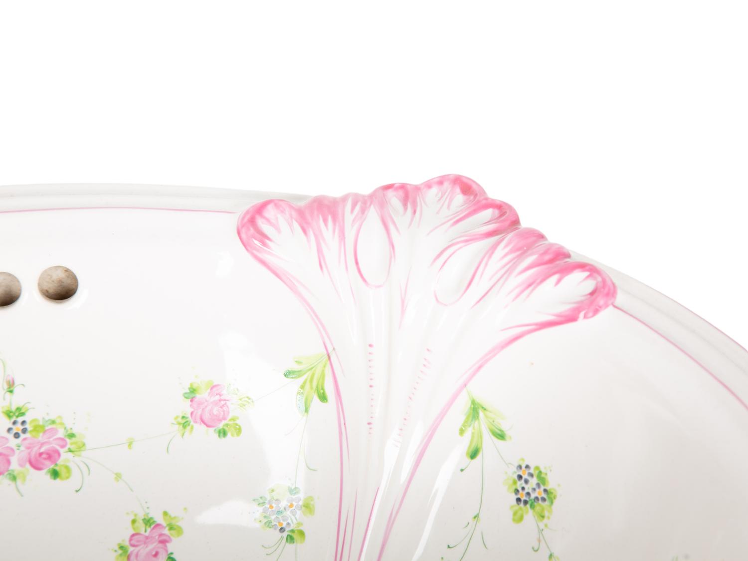 A Pair of Sherle-Wagner Painted Porcelain Sink Basins — LAST HALF 20TH CENTURY