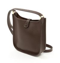 An Hermès Dark Marron Epsom Evelyne TPM, 6.7" x 7" x 2"; Strap drop: 22".