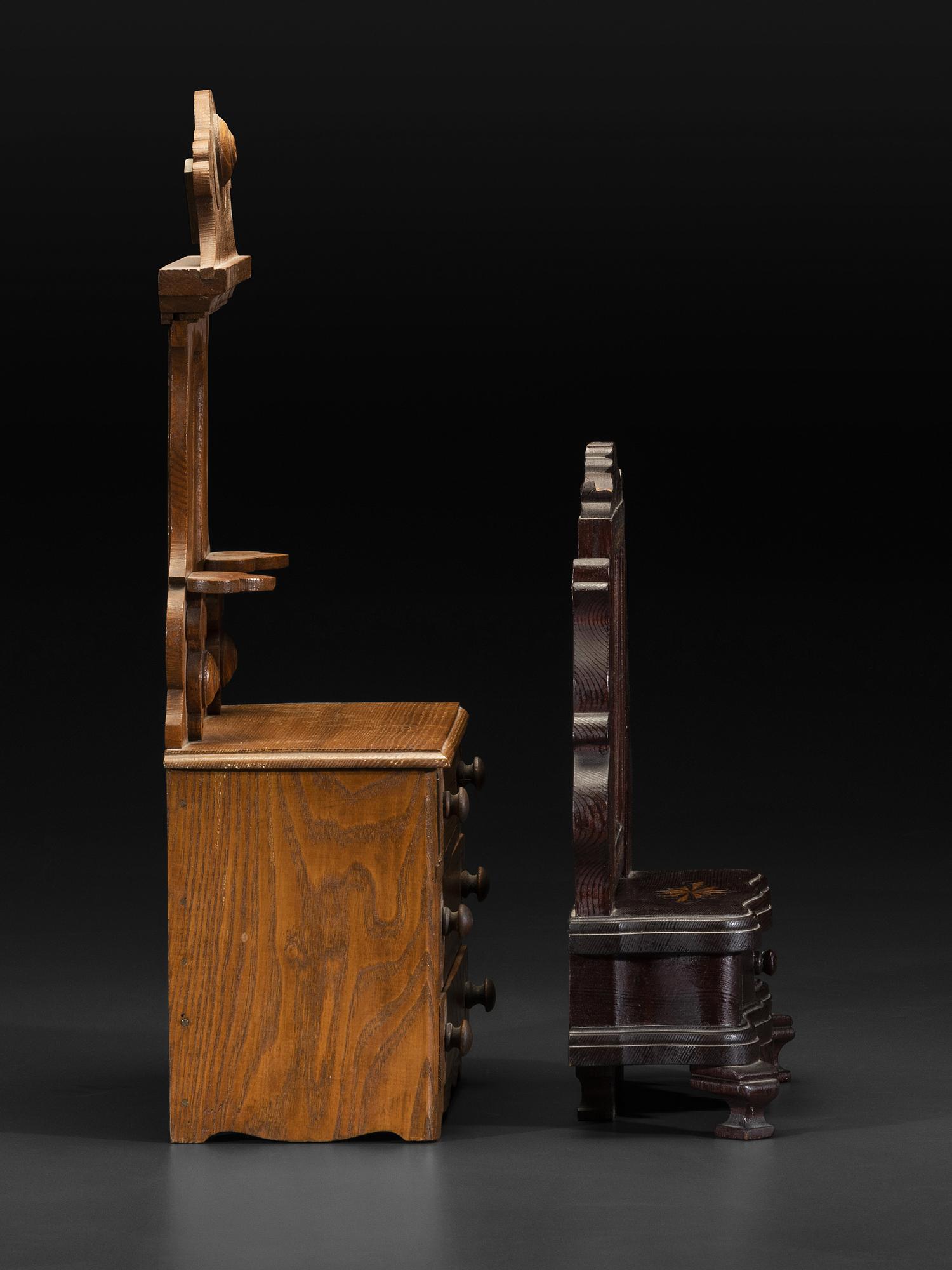 Five Miniature or Salesman Sample Pieces of Furniture
