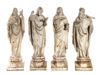 Four English Cast Iron Ecclesiastical Figures, Height of tallest 27 1/2 inches.