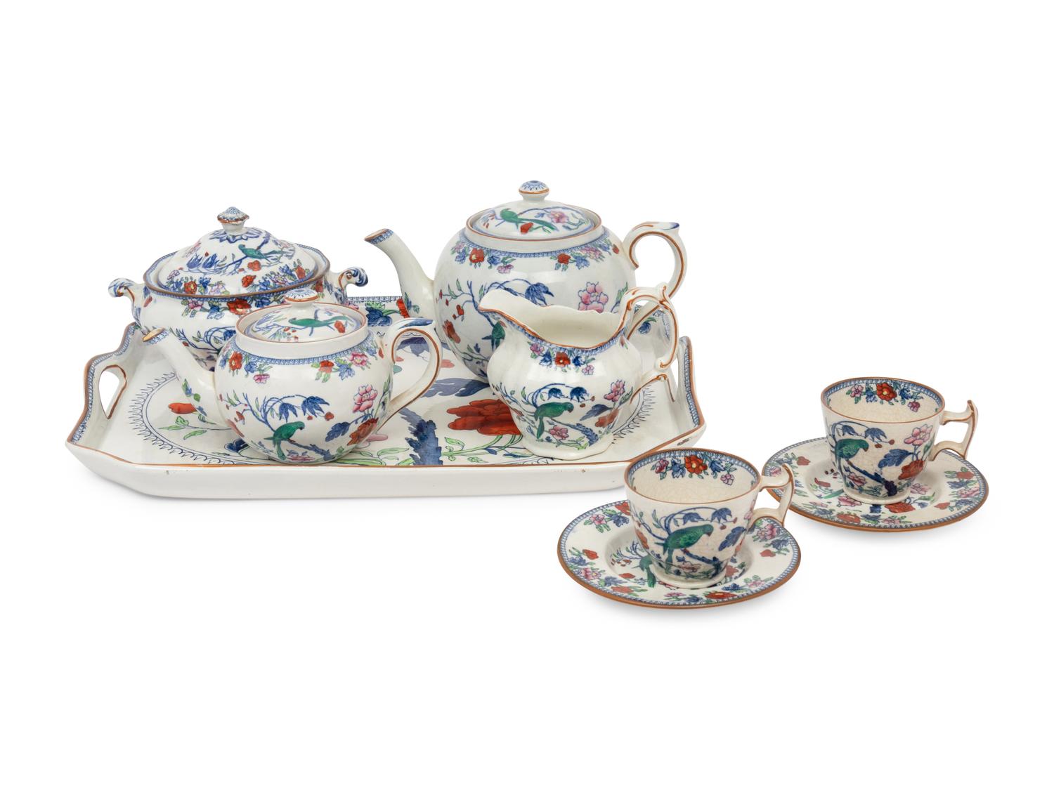 A Booths Parrot Ceramic Dinner Service
