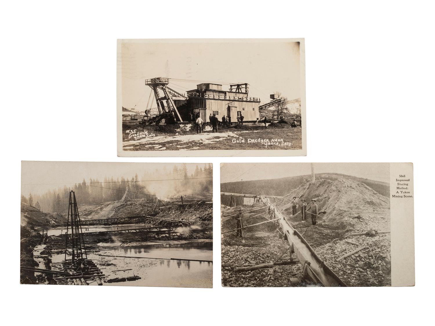 [MINING]. A group of approx. 80 RPPCs & photographs of mining and oil drilling.