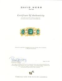 DAVID WEBB, YELLOW GOLD, DIAMOND AND GREEN GLASS BRACELET