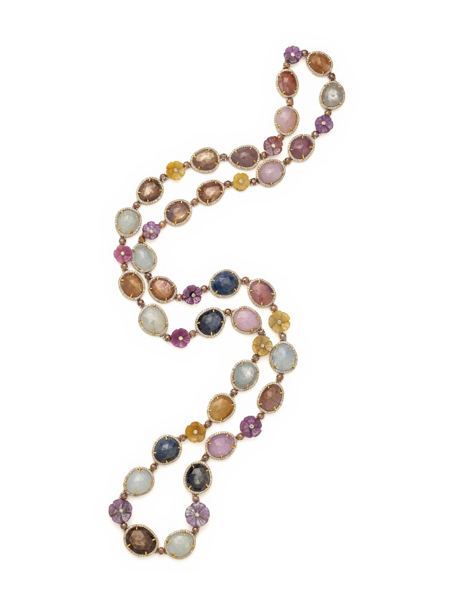 SAPPHIRE AND DIAMOND NECKLACE