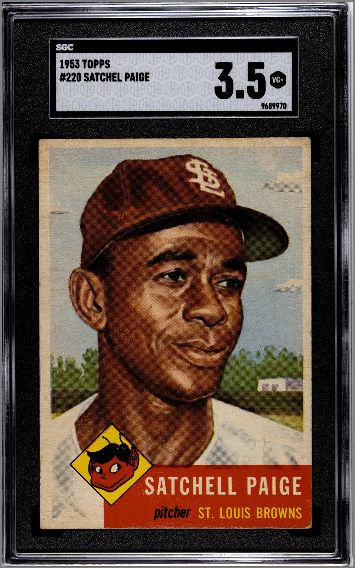 A 1953 Topps Satchel Paige Baseball Card No. 220 (SGC 3.5 VG+)