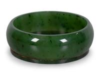 A Chinese Spinach Jade Covered Box
