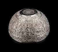 Four Indian Chased Silver Bowls