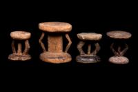 Four Tonga Wood Stools