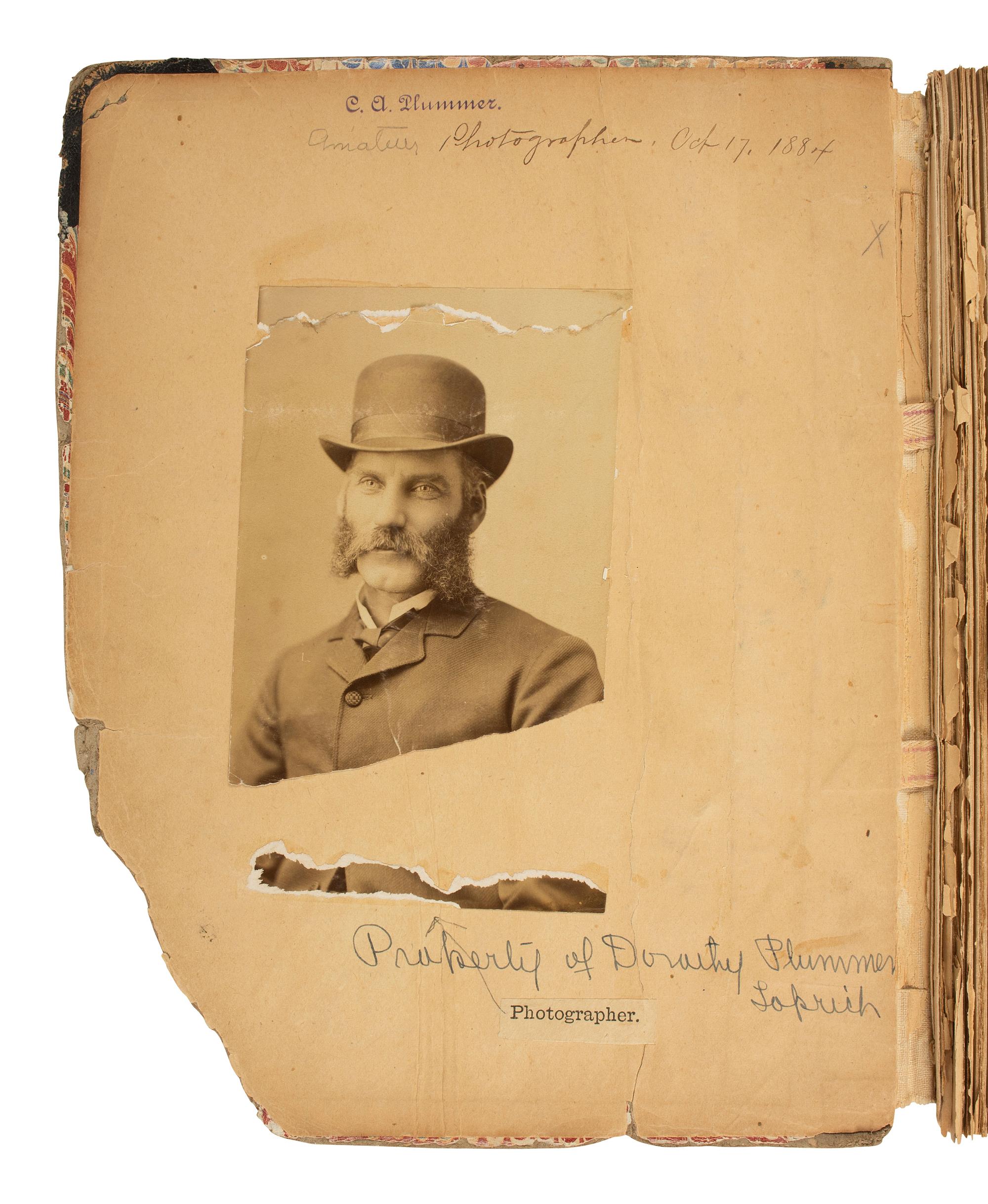 [EARLY PHOTOGRAPHY - WESTERN AMERICANA]. Album compiled by the Plummer family of San Francisco, featuring photographs of the Turk Island Salt Works, occupational scenes, and family events. Ca 1880s-1890s.