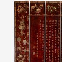A Chinese carved twelve-panel "Coromandel" folding screen 17th/18th Century