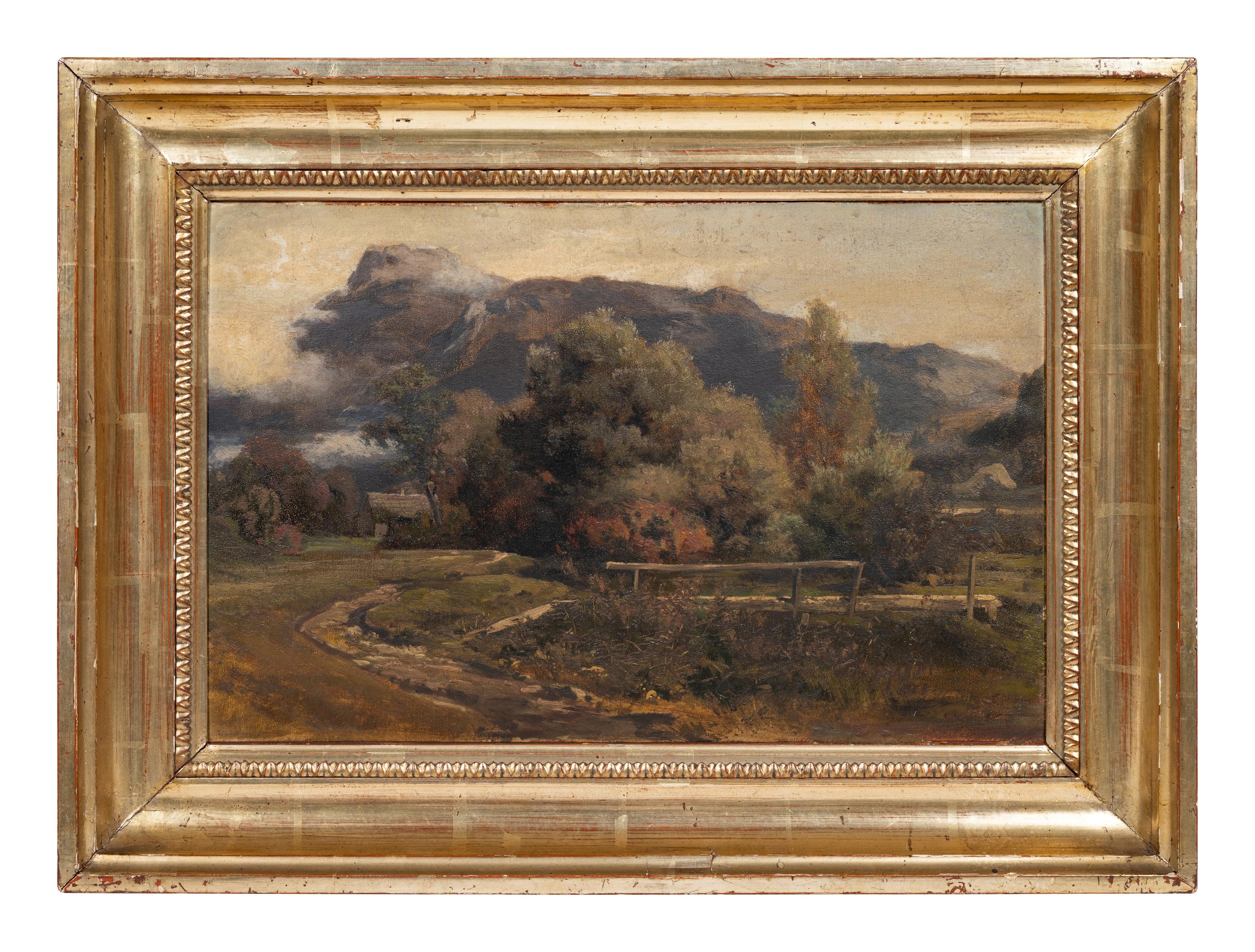 Country Scene with Cottage and Bridge , c. 1865-1875