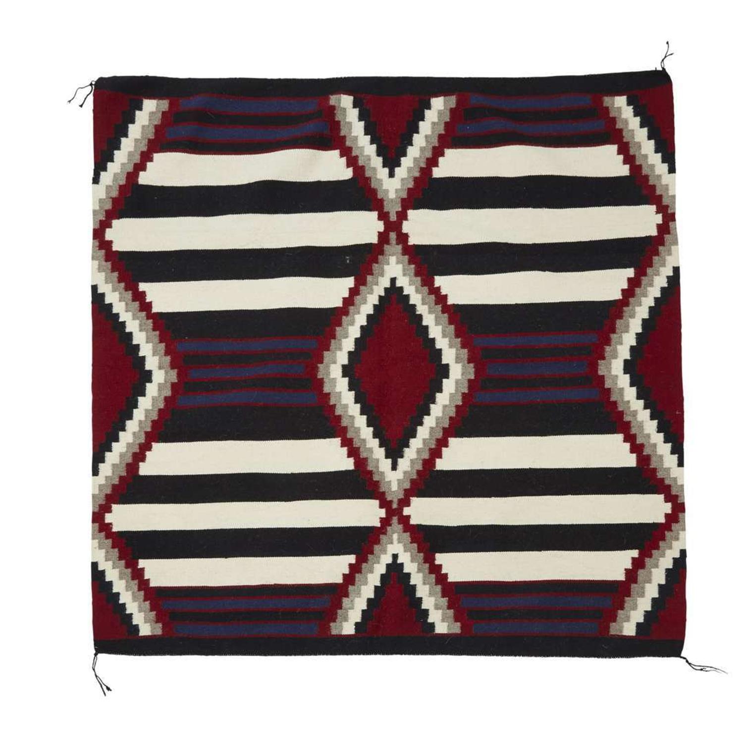 Two Navajo third phase chief's blankets last half 20th century