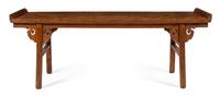 A Large Chinese Hardwood Altar Table, Qiaotou'an Height 35 x width 97 x depth 22 1/2 inches. — QING DYNASTY (1644-1911)