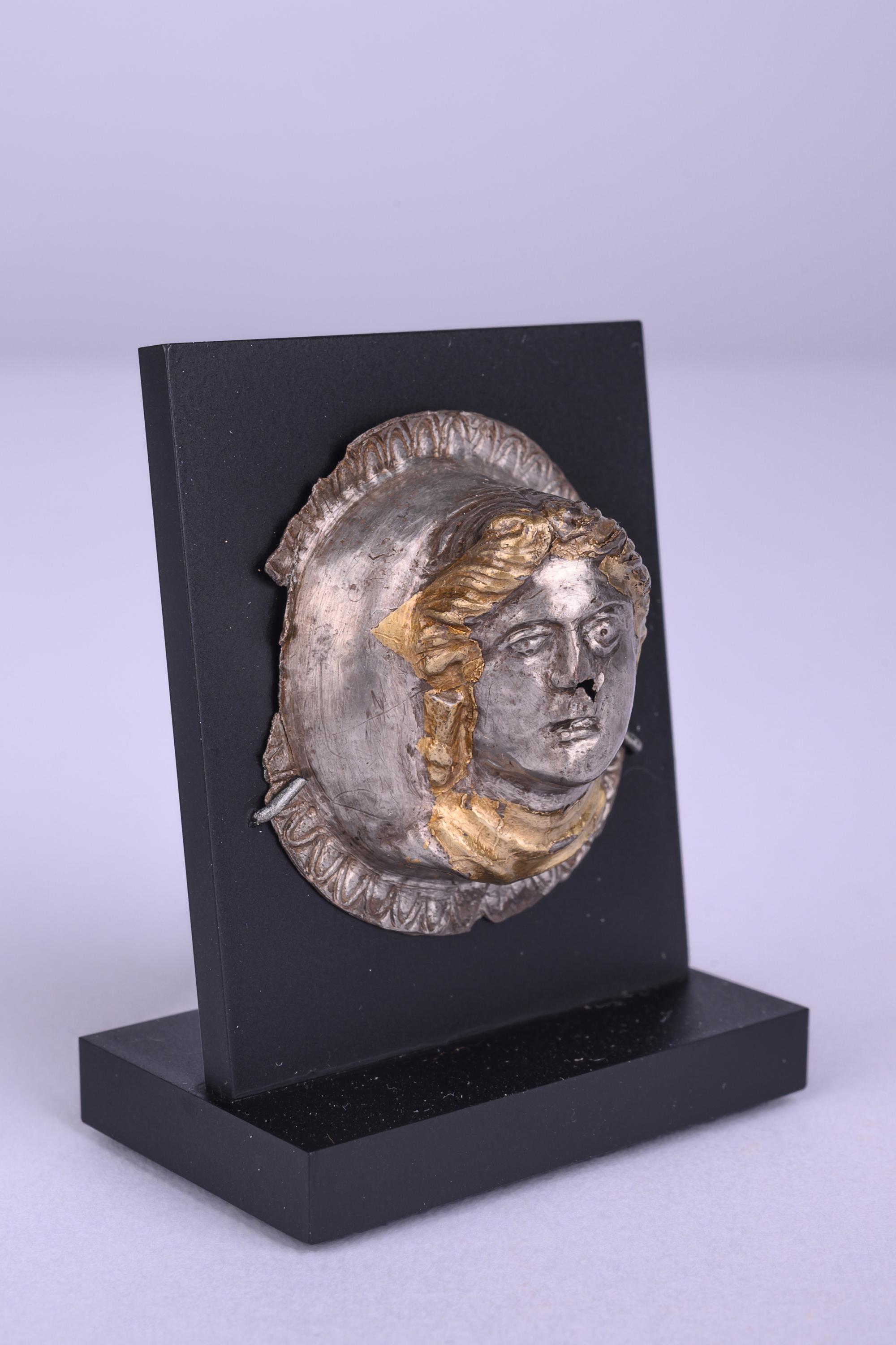 A Thracian Gilt-Silver Tondo of a Female Bust