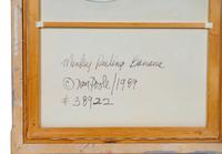 Monkey Peeling Banana and Monkey with Fan and Soda