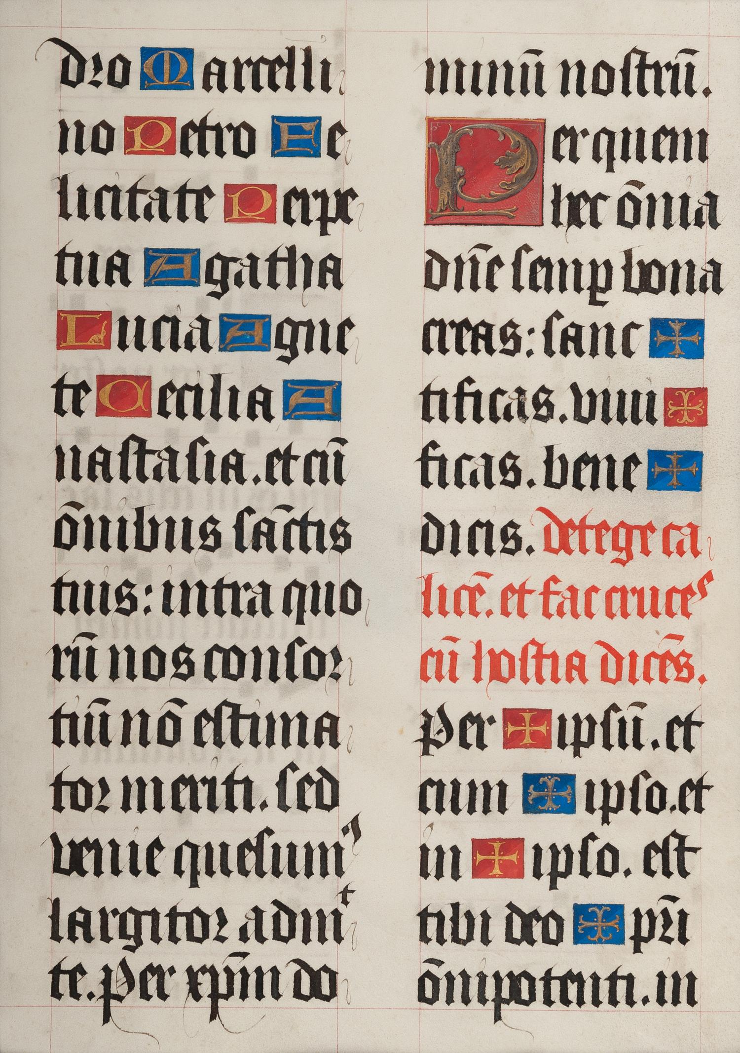 [MANUSCRIPT LEAF -- ANTIPHONARY]. One leaf on vellum, in Latin. Italy, ca. 1480-1525.