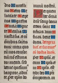 [MANUSCRIPT LEAF -- ANTIPHONARY]. One leaf on vellum, in Latin. Italy, ca. 1480-1525.
