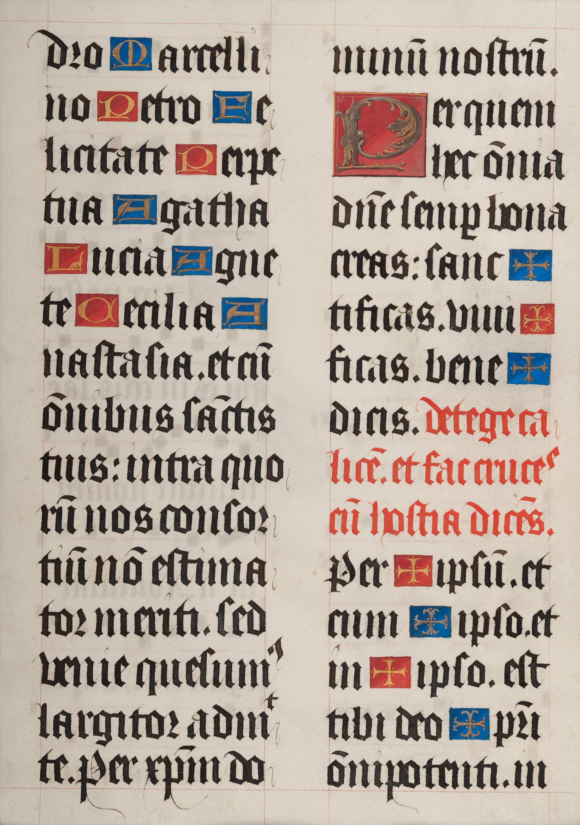 [MANUSCRIPT LEAF -- ANTIPHONARY]. One leaf on vellum, in Latin. Italy, ca. 1480-1525.